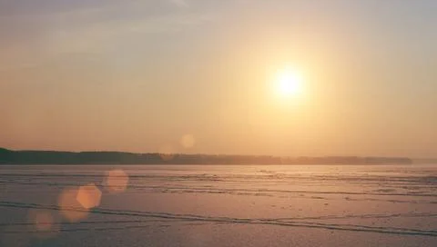 Sunset On The Lake Foto stock