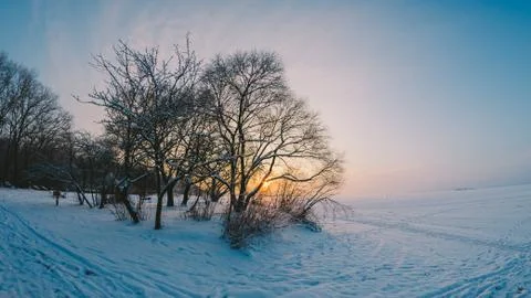 Sunset On The Lake Stock Photos