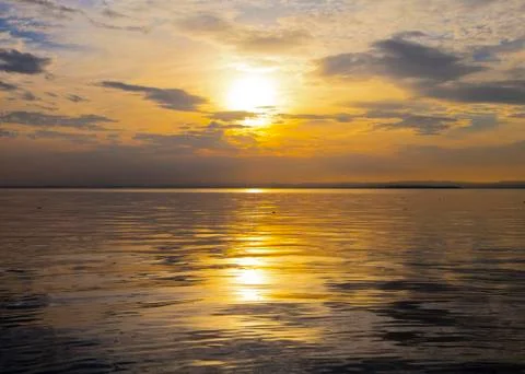 Sunset on the lake Stock Photos