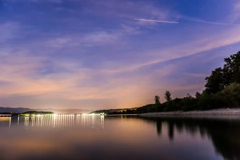 Sunset on the lake Stock Photos