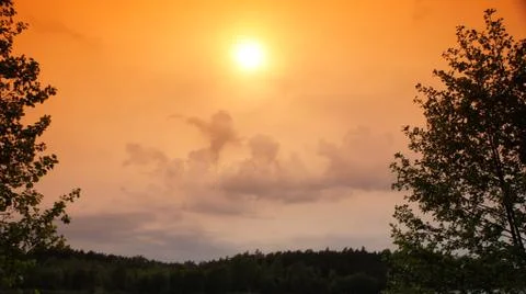 Sunset With Lake Stock Photos