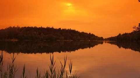 Sunset with Lake Stock Photos