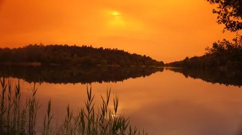 Sunset with Lake Stock Photos