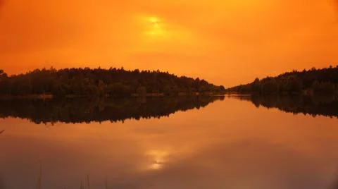 Sunset with Lake Stock Photos