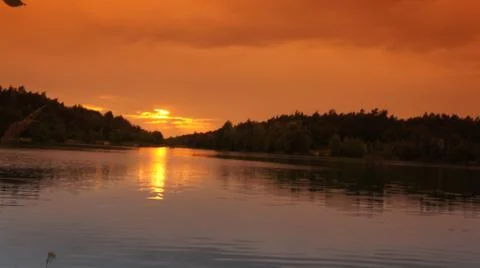 Sunset with Lake Stock Photos