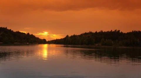 Sunset with Lake Stock Photos