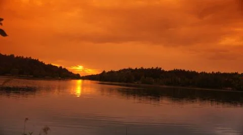 Sunset with Lake Fotos de archivo