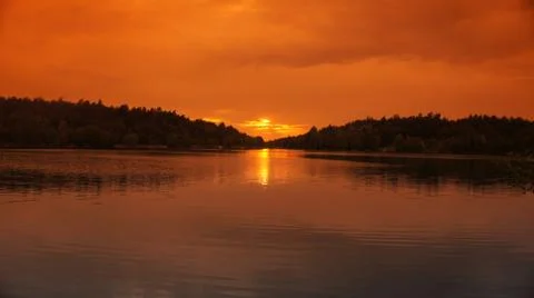 Sunset with Lake Foto stock