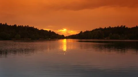 Sunset with Lake Fotos Stock