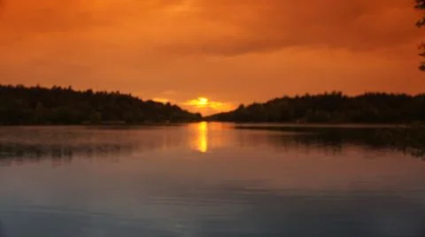 Sunset with Lake Stock-Fotos