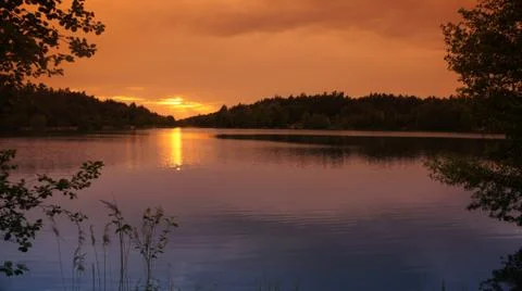 Sunset with Lake Fotos Stock