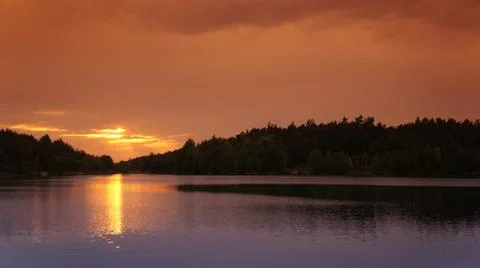 Sunset with Lake Fotos Stock