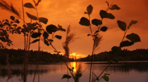Sunset with Lake Fotos de archivo