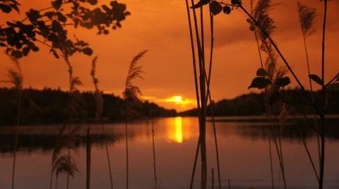 Sunset with Lake Stock-Fotos