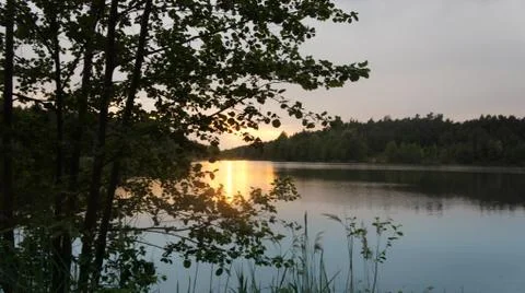 Sunset with Lake Stock Photos