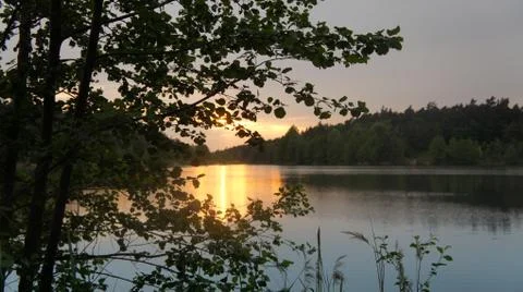 Sunset with Lake Fotos de archivo