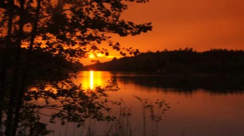 Sunset with Lake Stock Photos