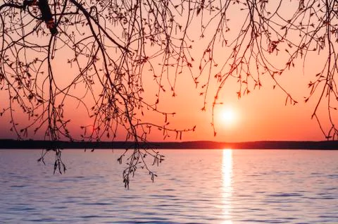 Sunset On Lake Foto stock