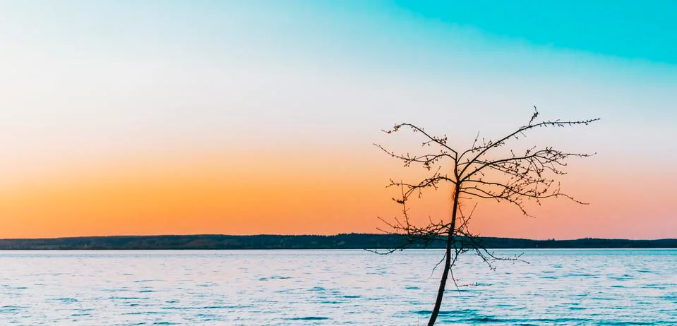 Sunset On Lake Stock Photos