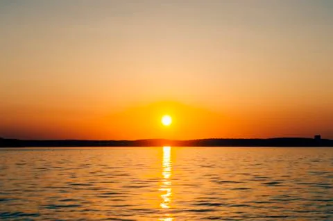 Sunset On Lake Stock Photos