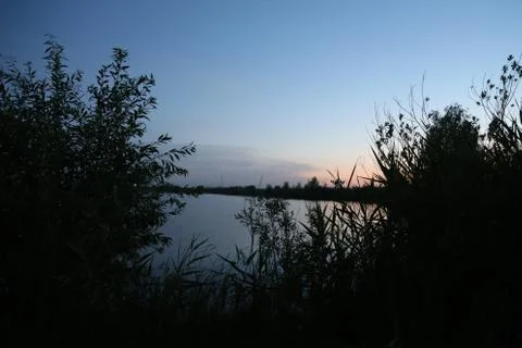 Sunset on the lake Foto stock