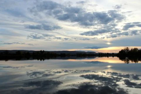 Sunset at the lake Stock Photos