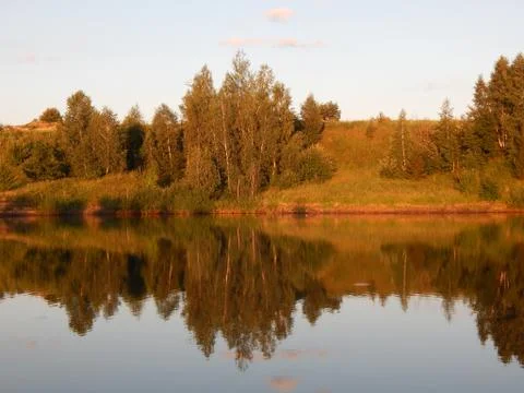 Sunset on the lake Foto stock