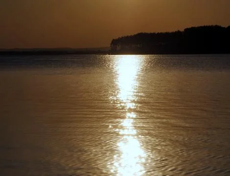 Sunset on the lake Stock Photos