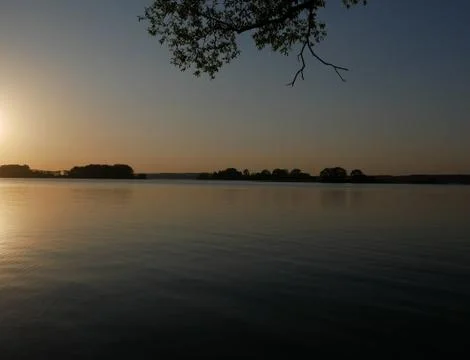 Sunset on the lake Stock Photos