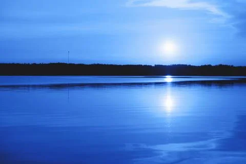 Sunset on the lake. Stock Photos