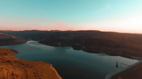 Sunset on a lake. Foto stock