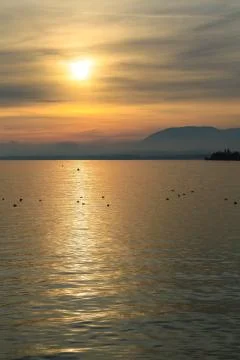 Sunset lake Foto stock