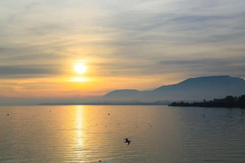 Sunset at the lake Stock Photos
