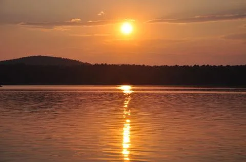 Sunset on the lake Stock Photos