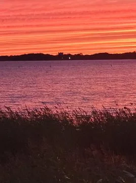 Sunset in the lake Stock Photos