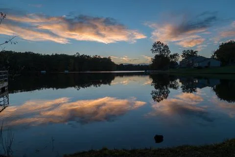 Sunset at the lake Stock Photos
