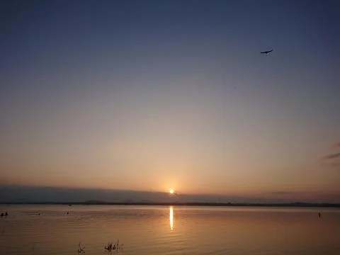 Sunset from the lake Foto stock