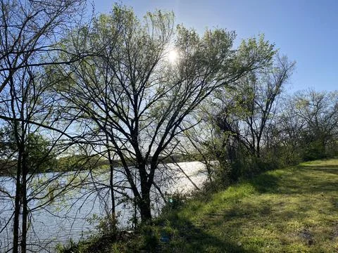 Sunset On The Lake Stock Photos