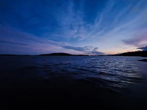 Sunset on the lake Stock Photos