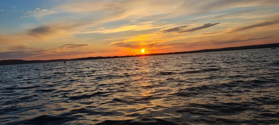 Sunset at the lake Stock Photos