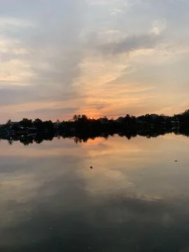 SUNSET IN LAKE Stock Photos