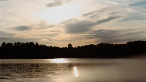 Sunset On a lake Stock Photos