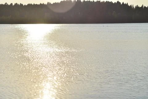 Sunset on the lake. Stock Photos