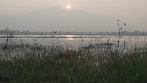 Sunset at lake side Video stock 245839560