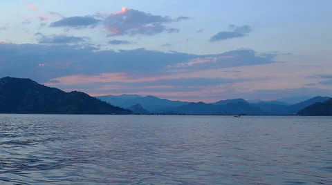 Sunset on Lake Skadar Stock Footage 65909561