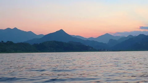 Sunset on Lake Skadar Stock Footage 65991344