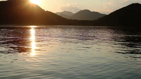 Sunset on Lake Skadar Stock Footage 65992675
