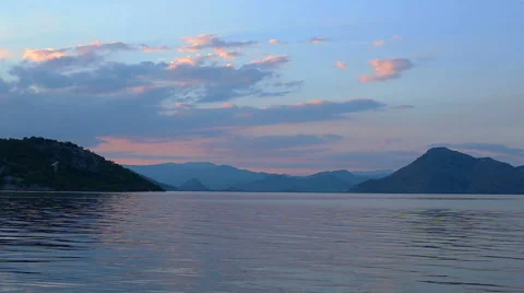 Sunset on Lake Skadar Stock Footage 65992858