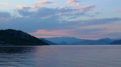 Sunset on Lake Skadar Stock Footage 66206674