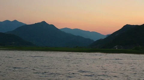 Sunset on Lake Skadar Stock Footage 66259914